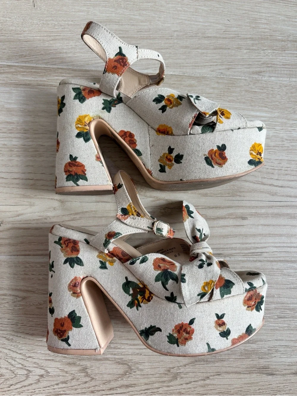 Seychelles New Americana Platform Wedge Heels Sandals Floral Women’s Size 6.5